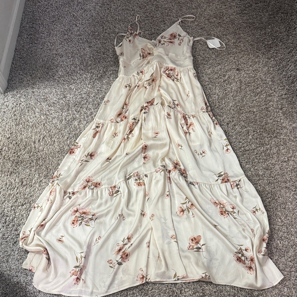Altar'd State Cream Floral Maxi Dress